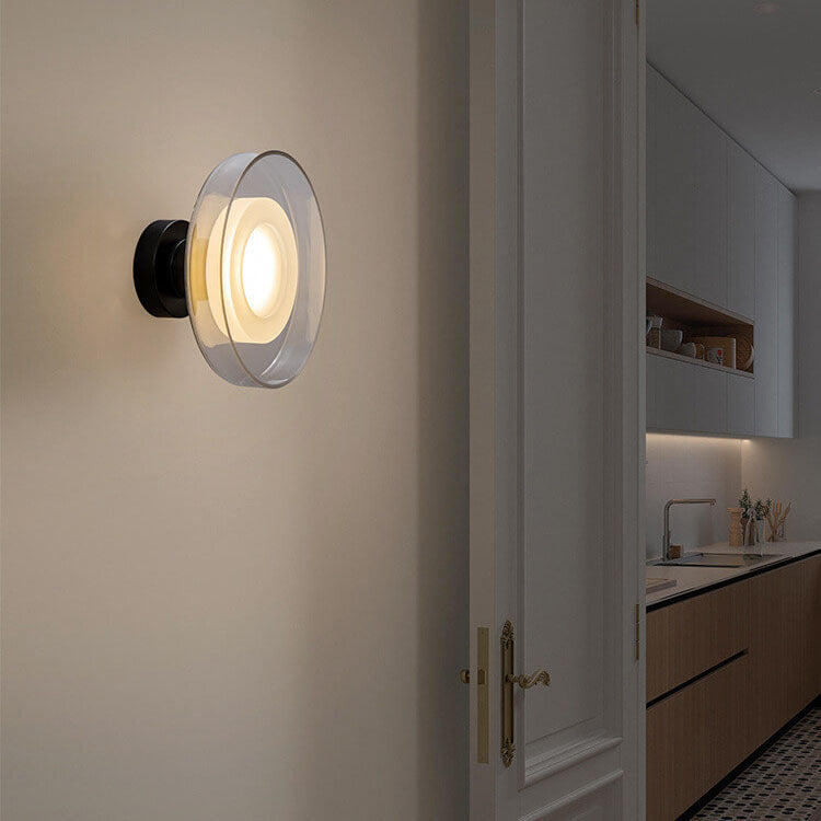 Nordic Vintage Round Hardware Glass LED Wall Sconce