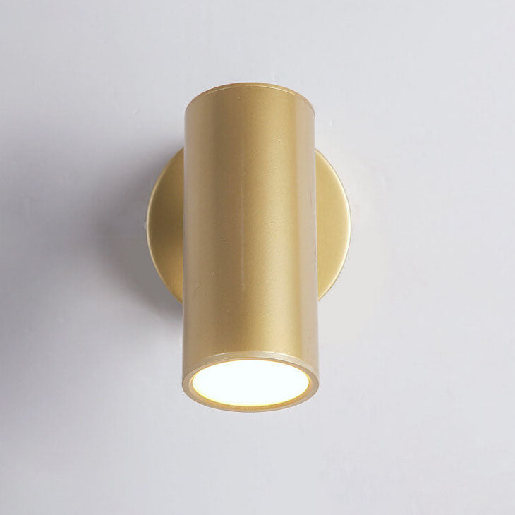 Modern Simplicity Plated Cylindrical Spotlight Wall Sconce
