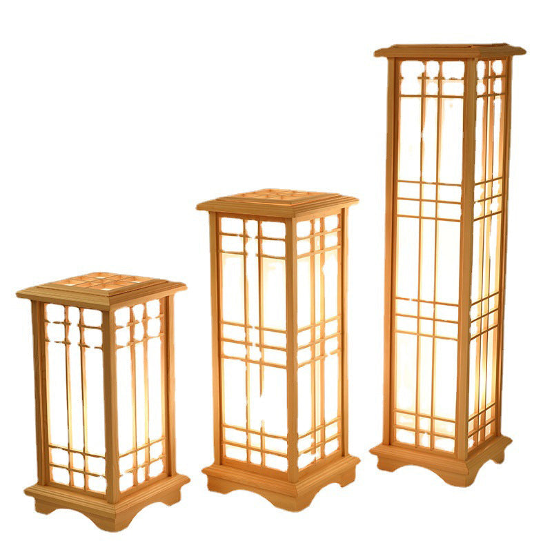Japanese Natural Wood Floor Lamp