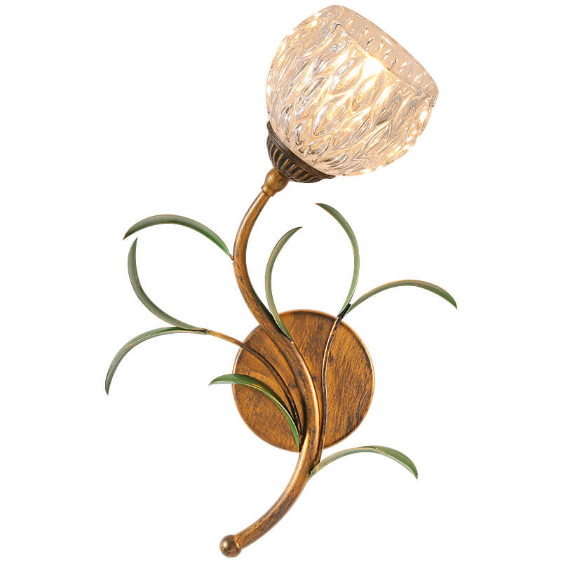 Modern Minimalist Art Glass Flower 1/2-Light Wall Sconce