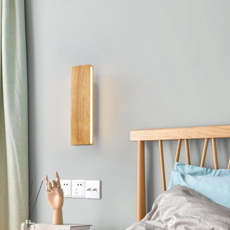 Minimalist Solid Wood LED Strip Wall Sconce Lamp Wall Sconce