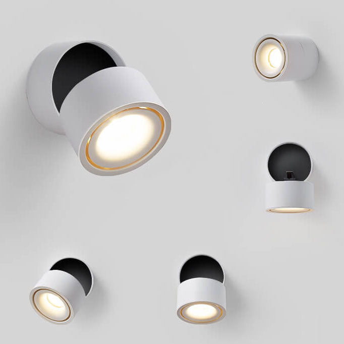 Modern Minimalist Round Aluminium Rotatable Folding Wall Sconce