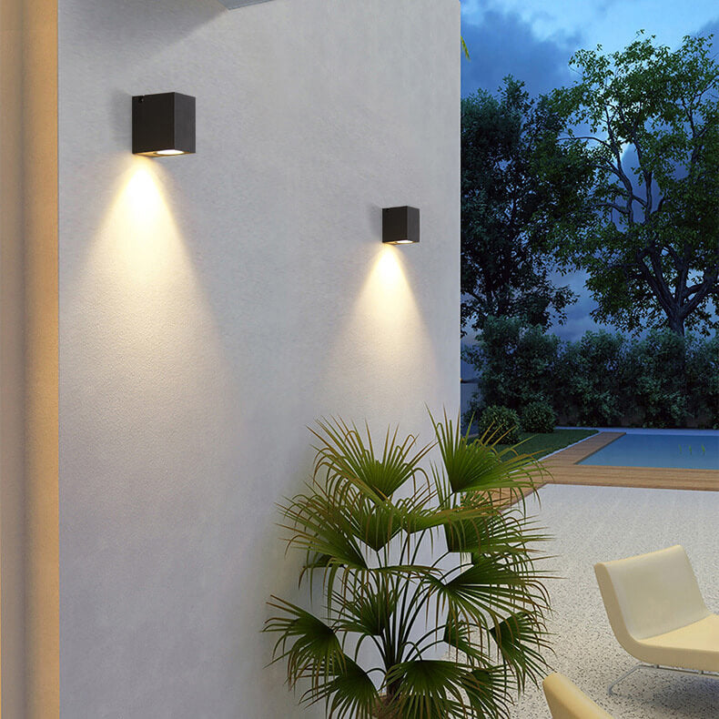 Modern Waterproof Square Spotlight Outdoor Wall Sconce