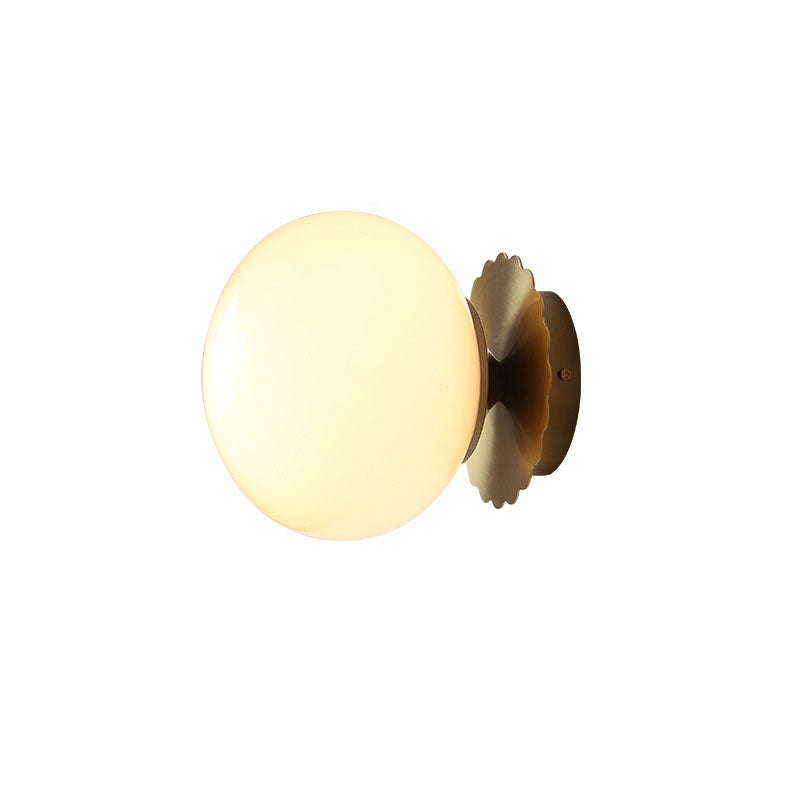 Modern Vintage Iron Glass Round Head Wall Sconce