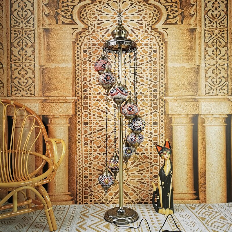 Vintage Multicolor 9-Light Floor Lamp
