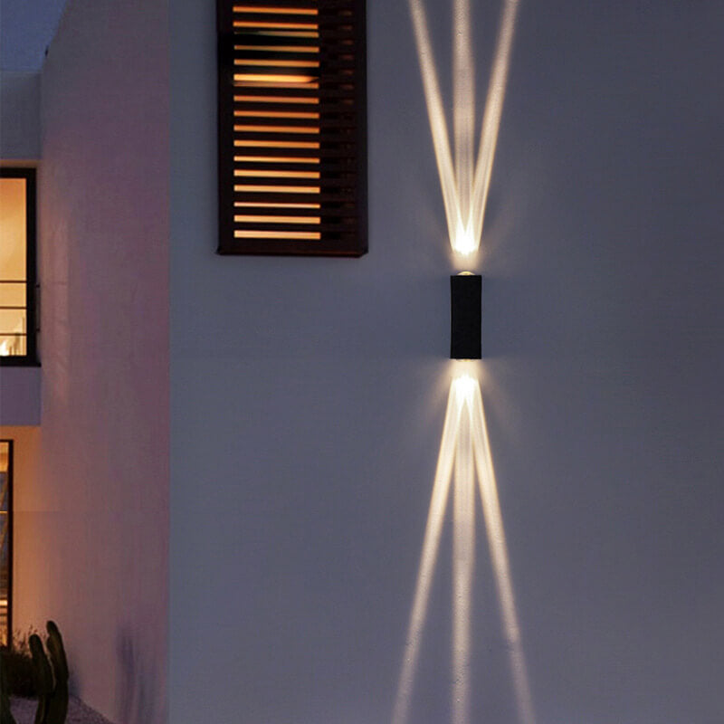 Modern Aluminum Lens Outdoor Double-Head Wall Sconce