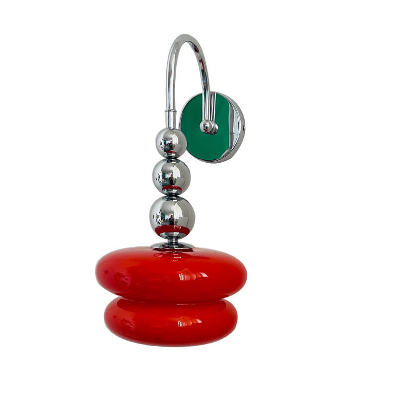 Macaron Cream Gourd Design Glass Shade Wall Sconce