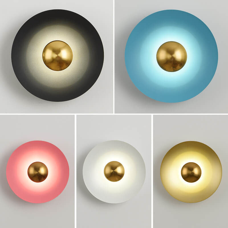 Nordic Creative Multicolor Round Disc LED Wall Sconce