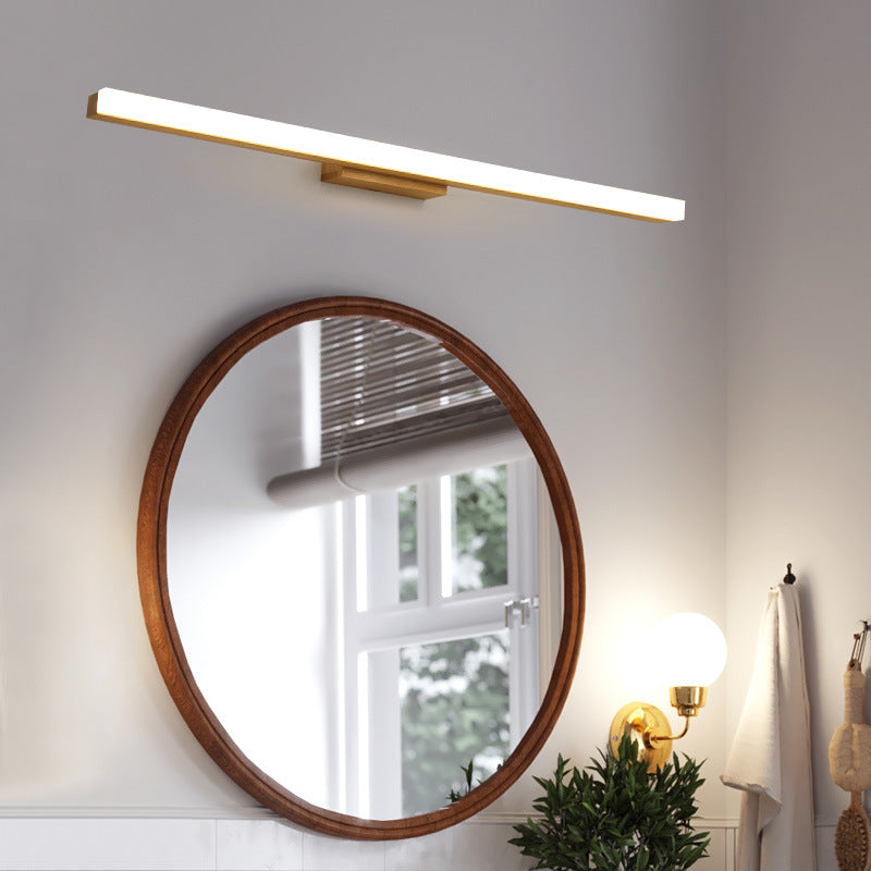 Nordic Minimalist Wooden Long Strip Vanity Wall Light