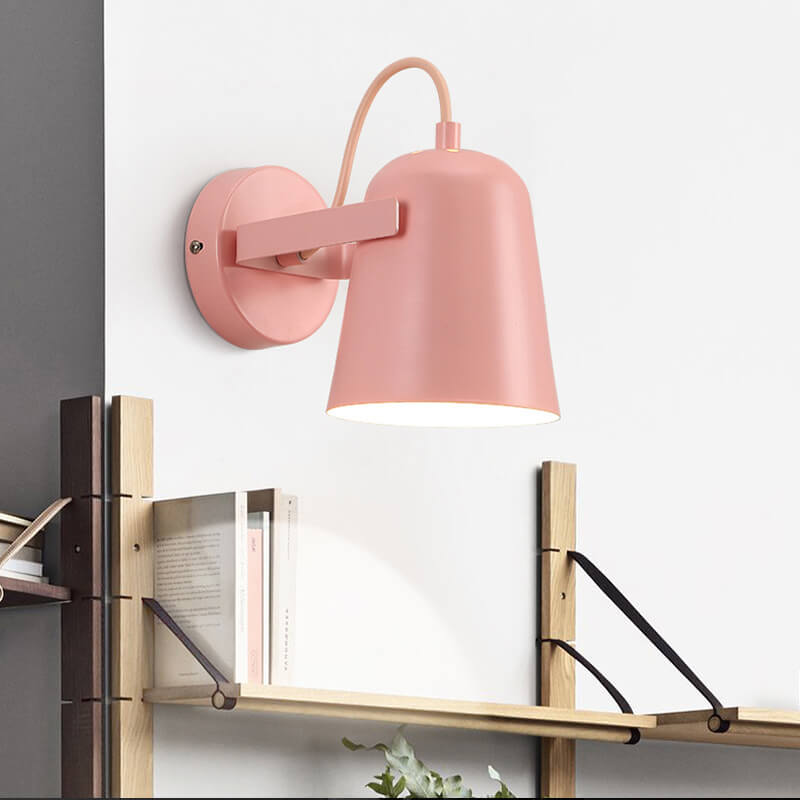 Nordic Macaron Iron Cylinder Dome 1-Light Wall Sconce