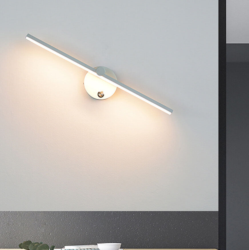 Nordic Minimalist Aluminum Long Bar Switch LED Wall Sconce