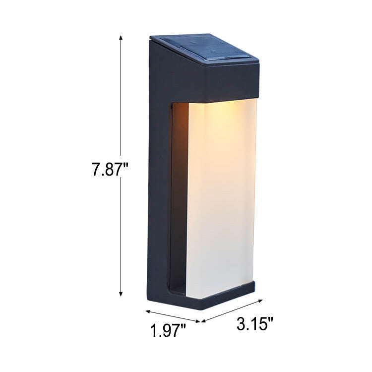 Solar Powered Frosted Glass Square Outdoor Wall Sconce