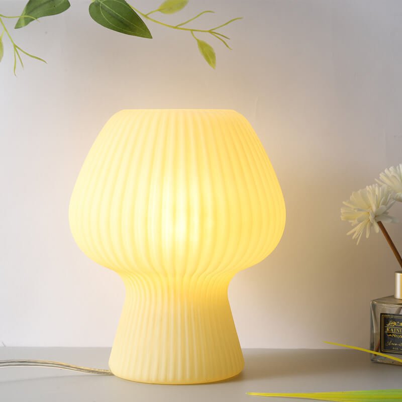 Modern Minimalist Mushroom 1-Light Glass Table Lamp