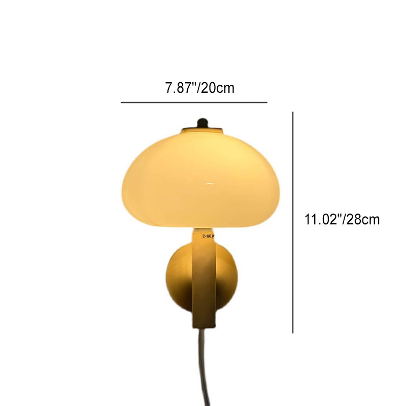 Contemporary Nordic Milk White Iron Glass Dome Wall Sconce