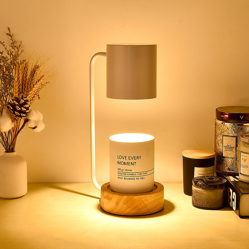 Japanese Minimalist Wood Table Lamp with Timed Table Lamp