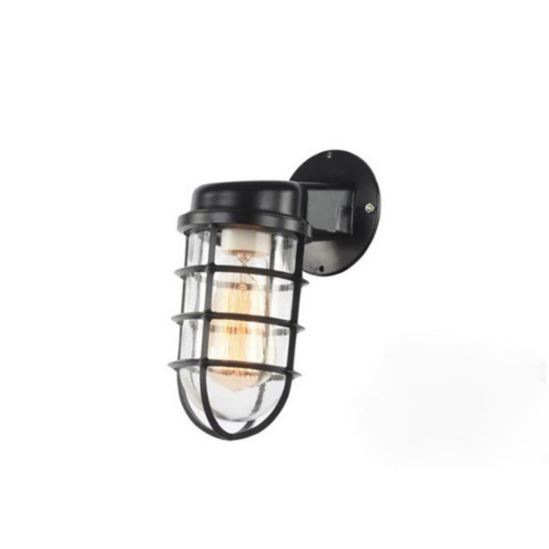 Contemporary Industrial Aluminum Round Cage Wall Sconce