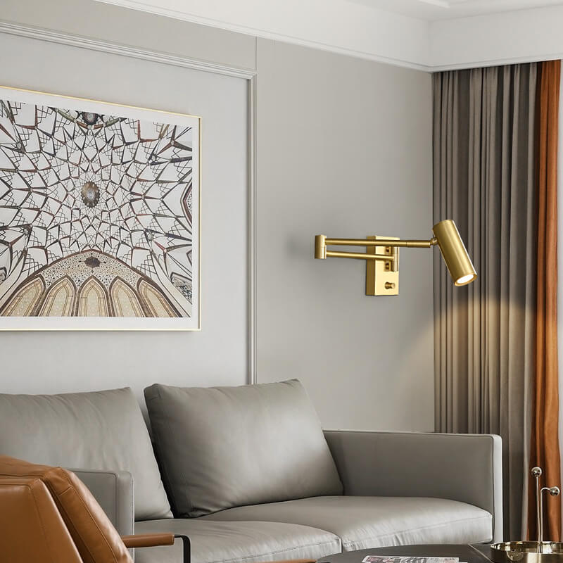 Nordic Luxury Copper Rotatable LED Reading Wall Sconce