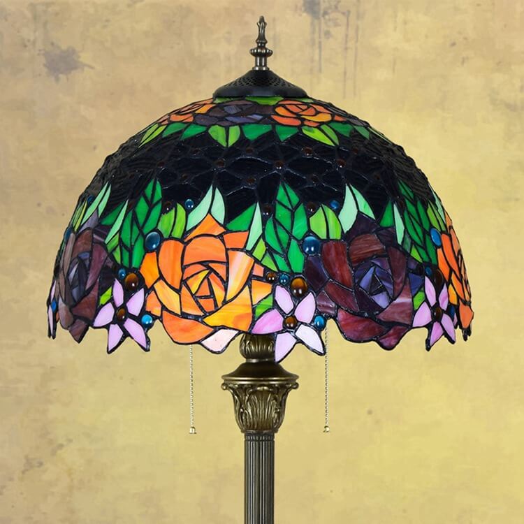Tiffany Stained Glass 2-Light Floor Lamp