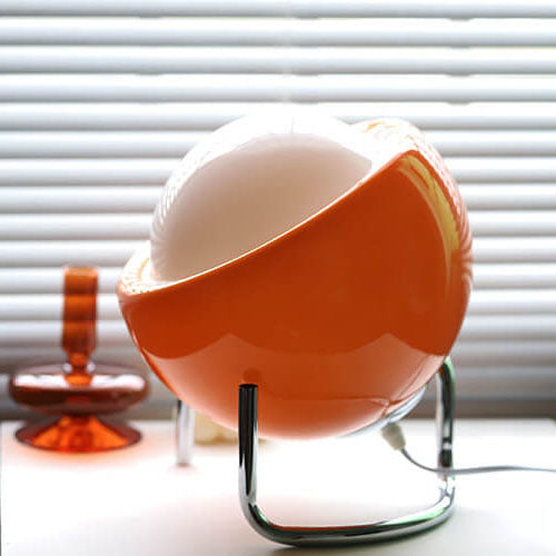 Nordic Contemporary Planet Orange Glass and Iron Table Lamp