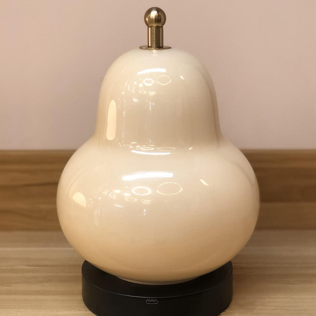 Traditional French Cream Pear Shape LED Table Lamp