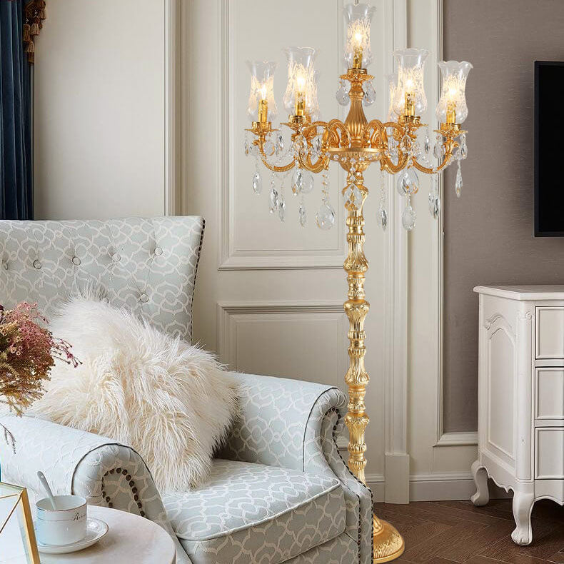 Traditional Gold 7-Light Floor Lamp