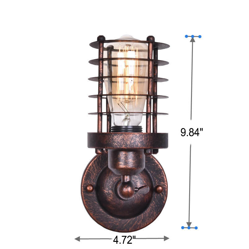 Northern Retro Industrial Wrought Iron 1-Light Wall Sconce