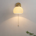 Contemporary Nordic Striped White Glass Brass Wall Sconce