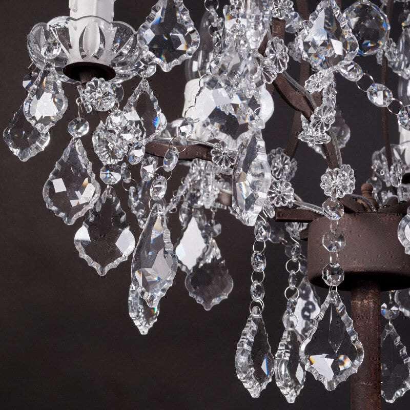 Elegant Traditional Vintage Crystal 6-Light Table Lamp