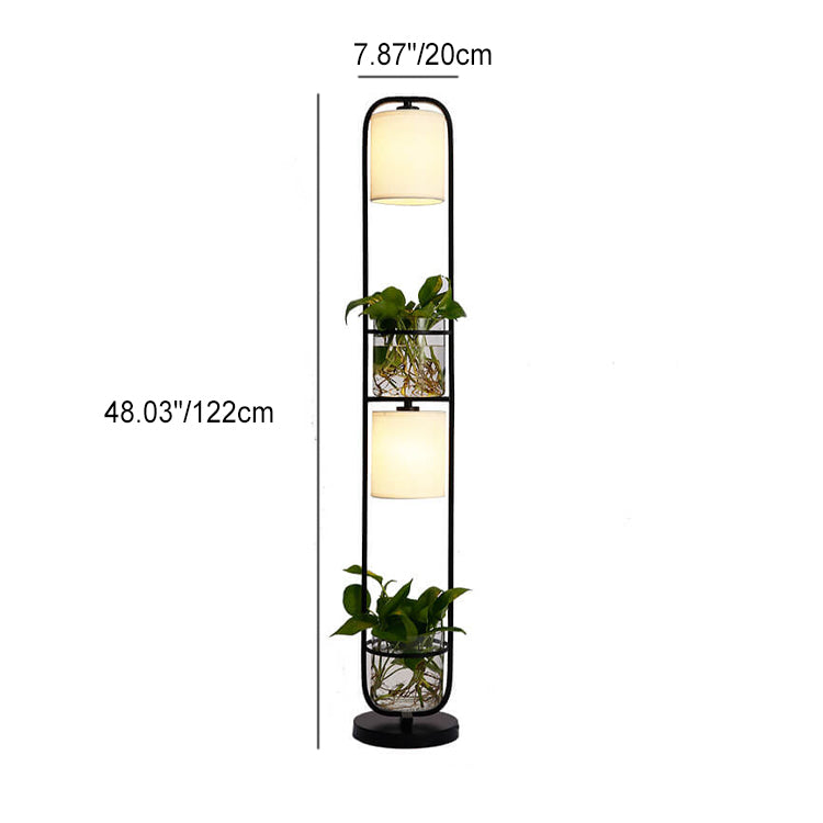 Contemporary Black 2-Light Floor Lamp