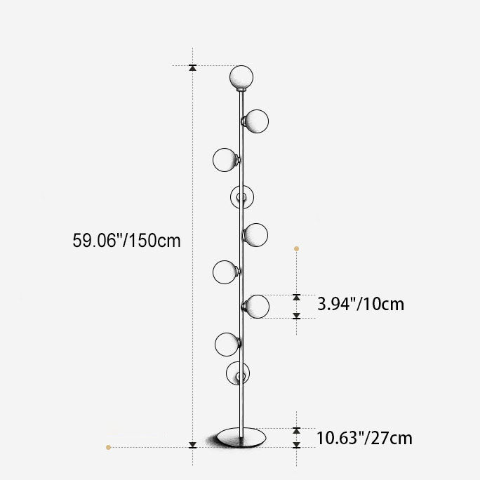 Scandinavian Gold 9-Light Floor Lamp