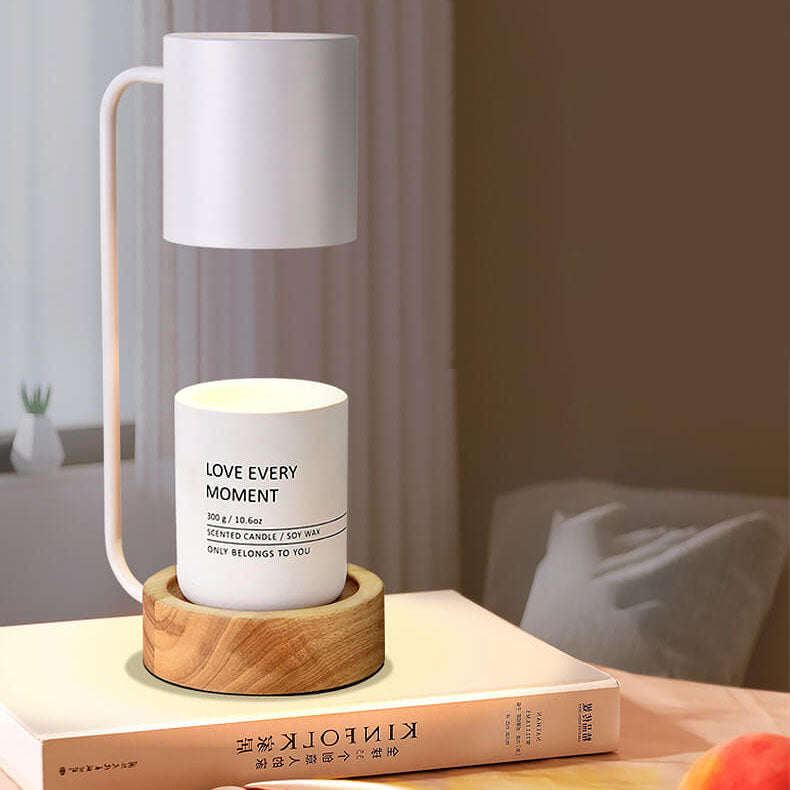 Japanese Minimalist Wood Table Lamp with Timed Table Lamp