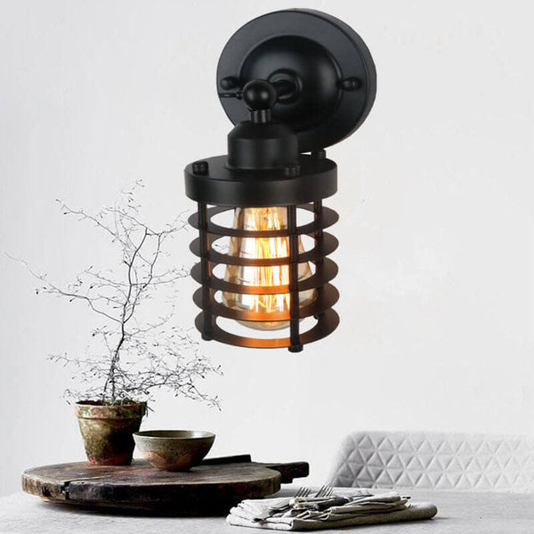 Northern Retro Industrial Wrought Iron 1-Light Wall Sconce