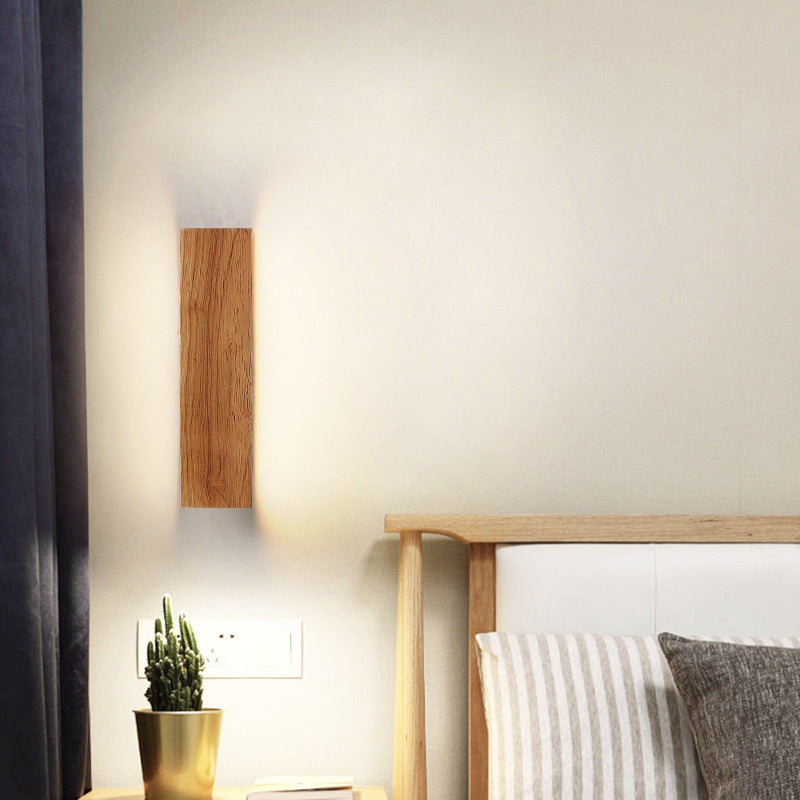 Minimalist Solid Wood LED Strip Wall Sconce Lamp Wall Sconce