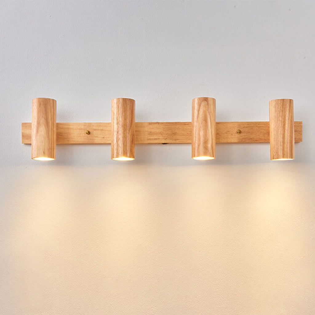 Modern Minimalist Wood Track Spotlight Wall Wall Sconce