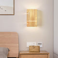 Modern Minimalist Wooden Square 2-Light Wall Sconce