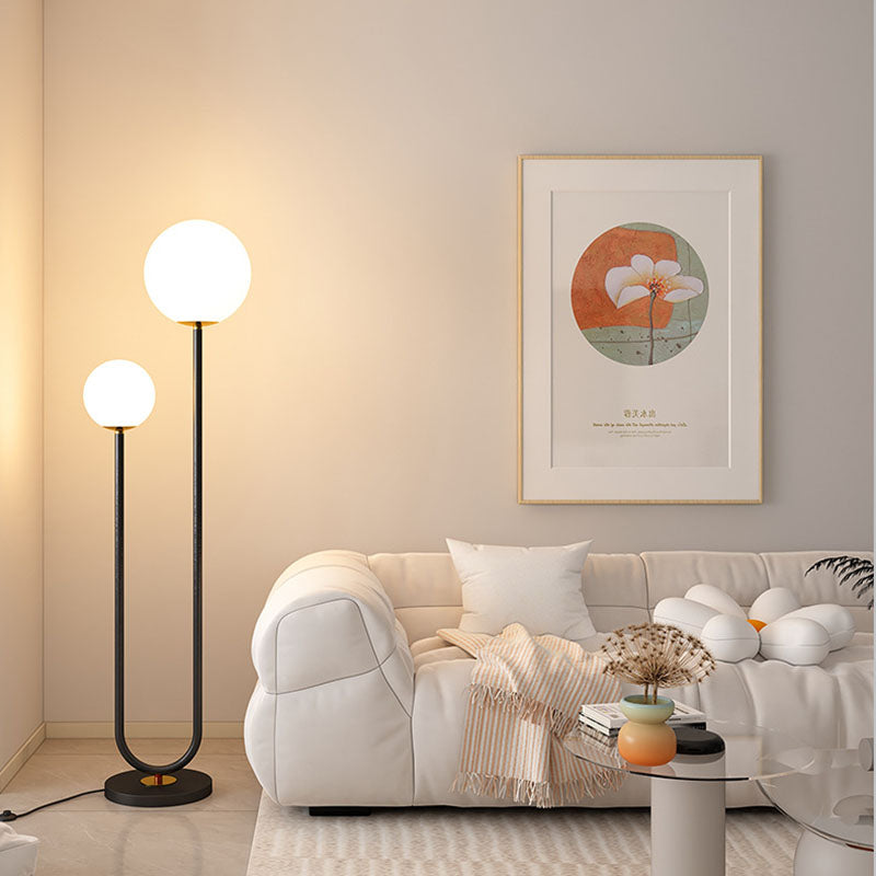 Modern Minimalist White 2-Light Floor Lamp