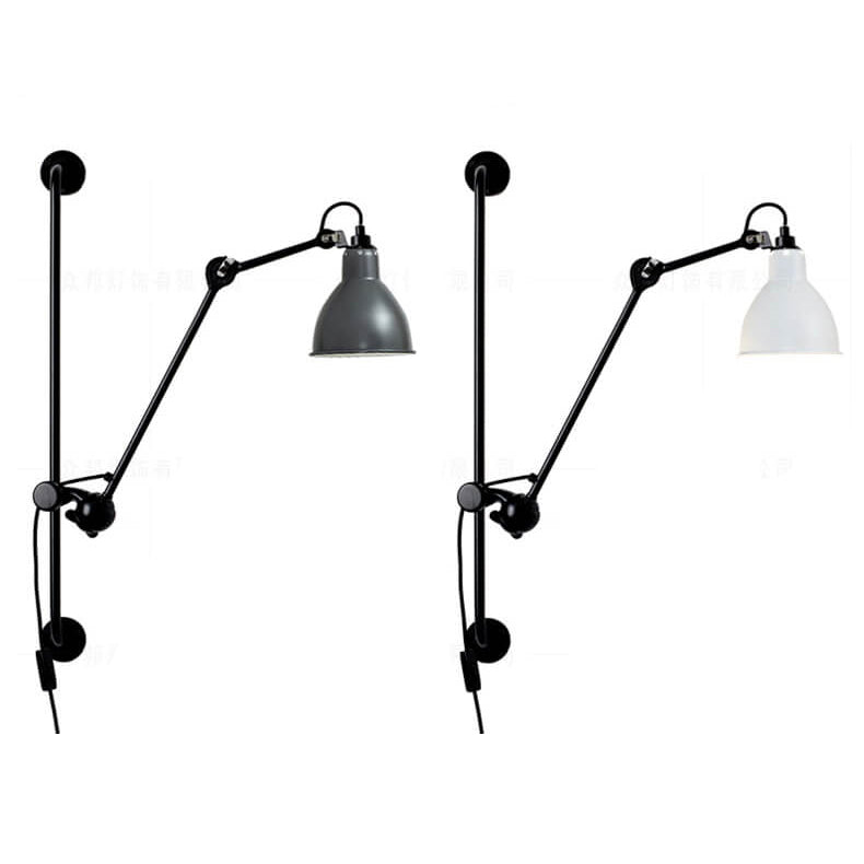 Industrial Vintage Iron Long Pole Swing Arm Wall Sconce