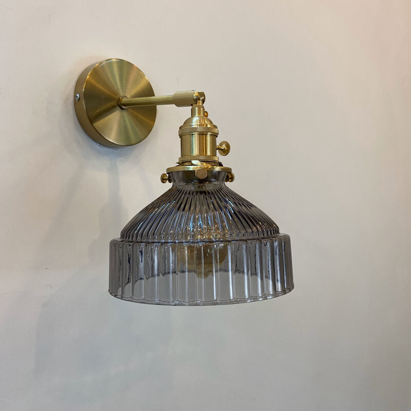 Nordic Dome Glass Shade Brass 1-Light Wall Sconce