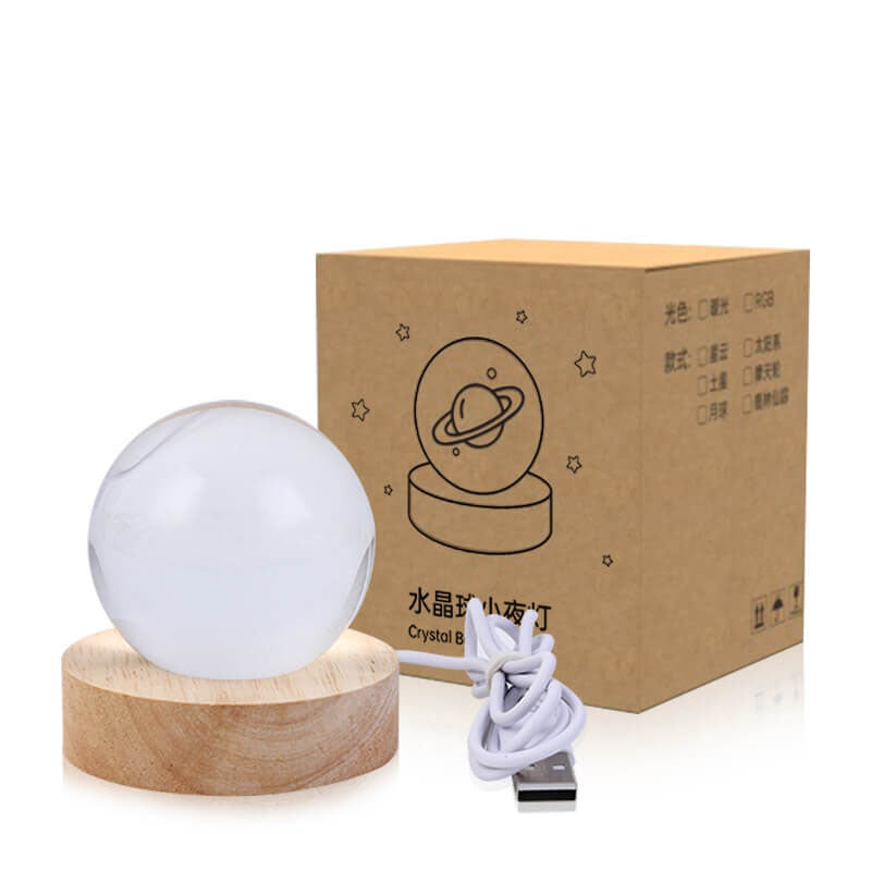 Creative Star System Crystal Ball USB LED Night Table Lamp