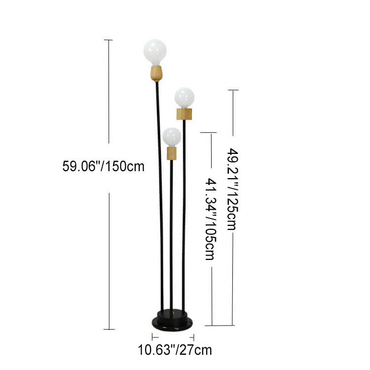 Industrial White 3-Light Floor Lamp