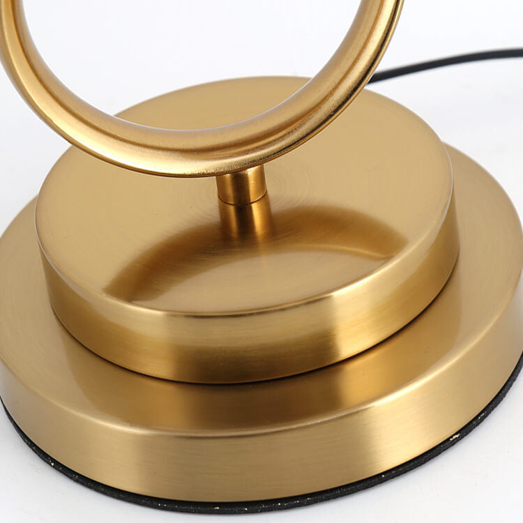 Modern Luxury Red Fabric Iron Knot Ring 1-Light Table Lamp