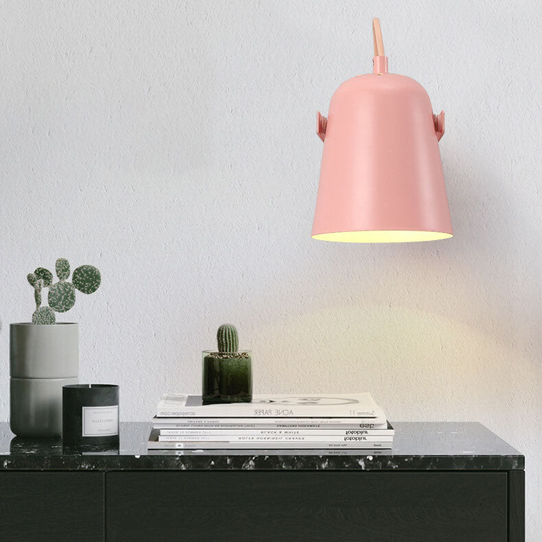 Nordic Macaron Iron Cylinder Dome 1-Light Wall Sconce