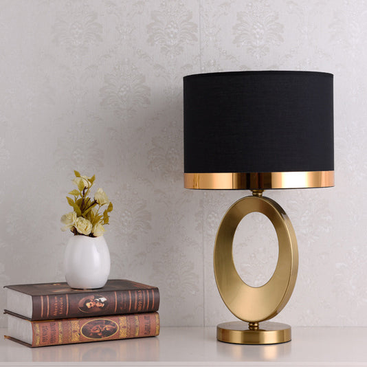 Modern Fabric Ring-Base 1-Light Table Lamp