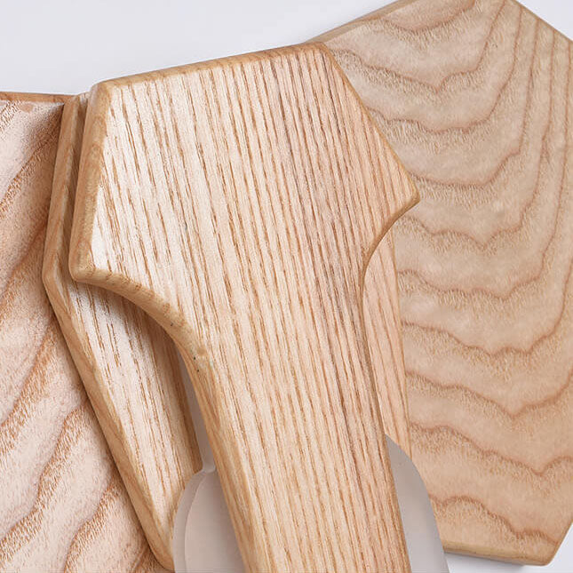Nordic Creative Solid Wood Elephant Shape LED Wall Sconce