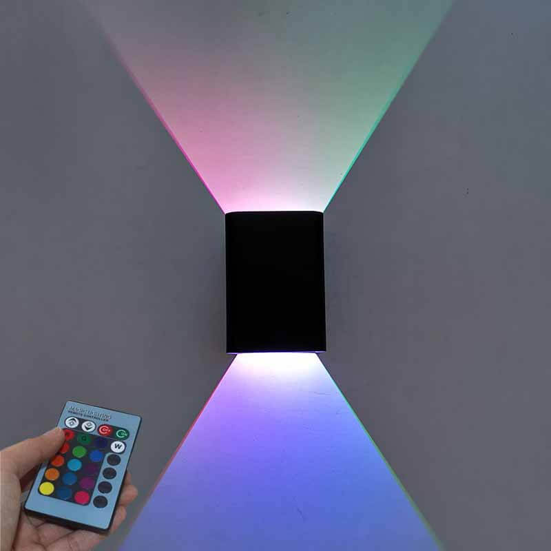 Modern Square Aluminum LED RGB Color Wall Sconce