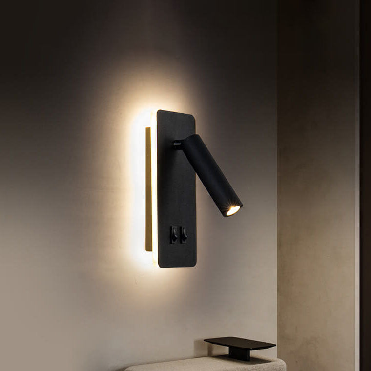 Contemporary Nordic Iron Square Spotlight Wall Sconce