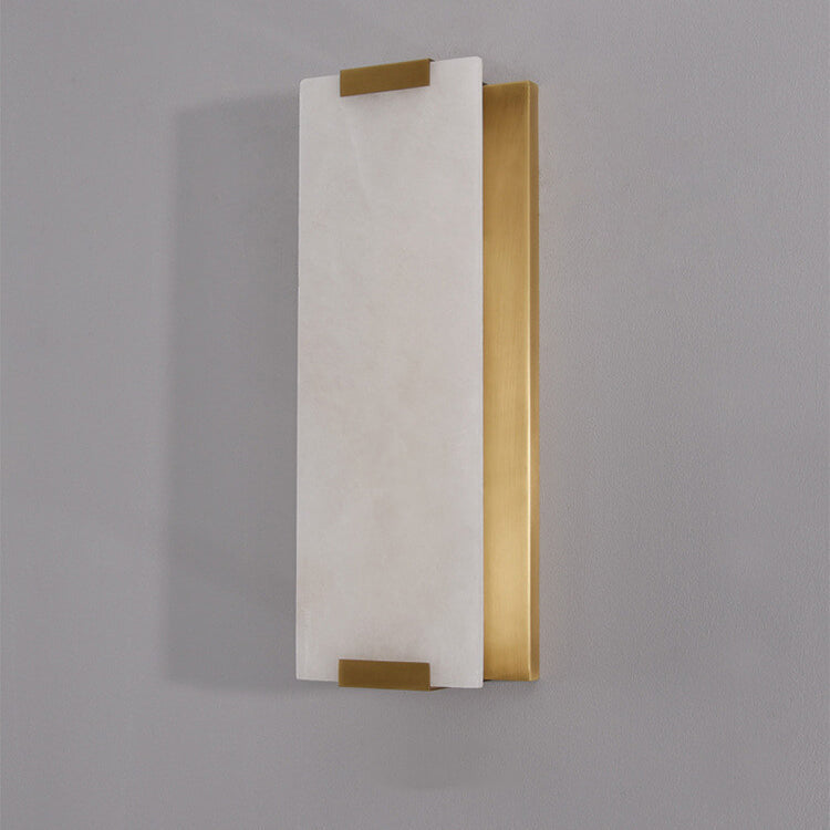 Nordic Light Luxury Copper Marble Strip Design Wall Sconce