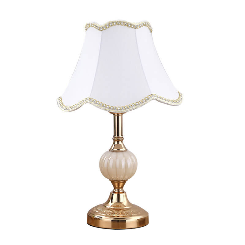 Nordic Vintage Floral Glass & Fabric 1-Light Table Lamp