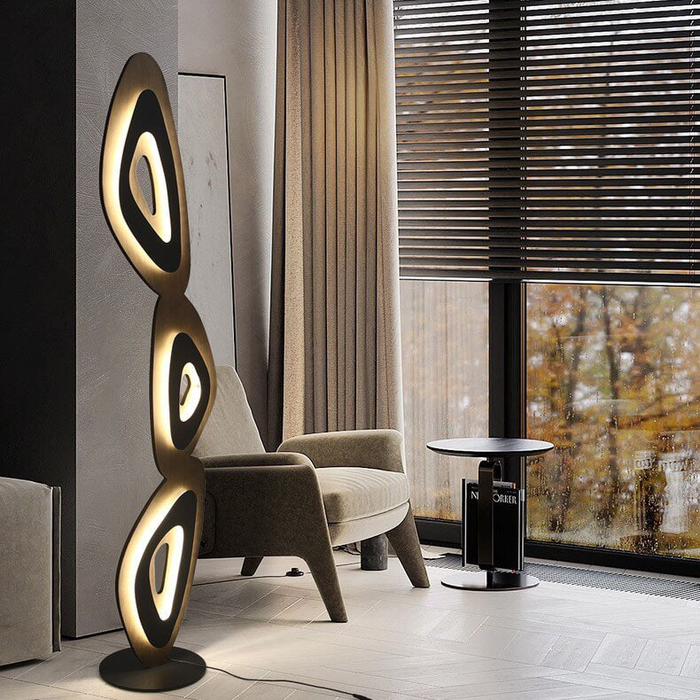 Modern Minimalist Black 3-Light Floor Lamp