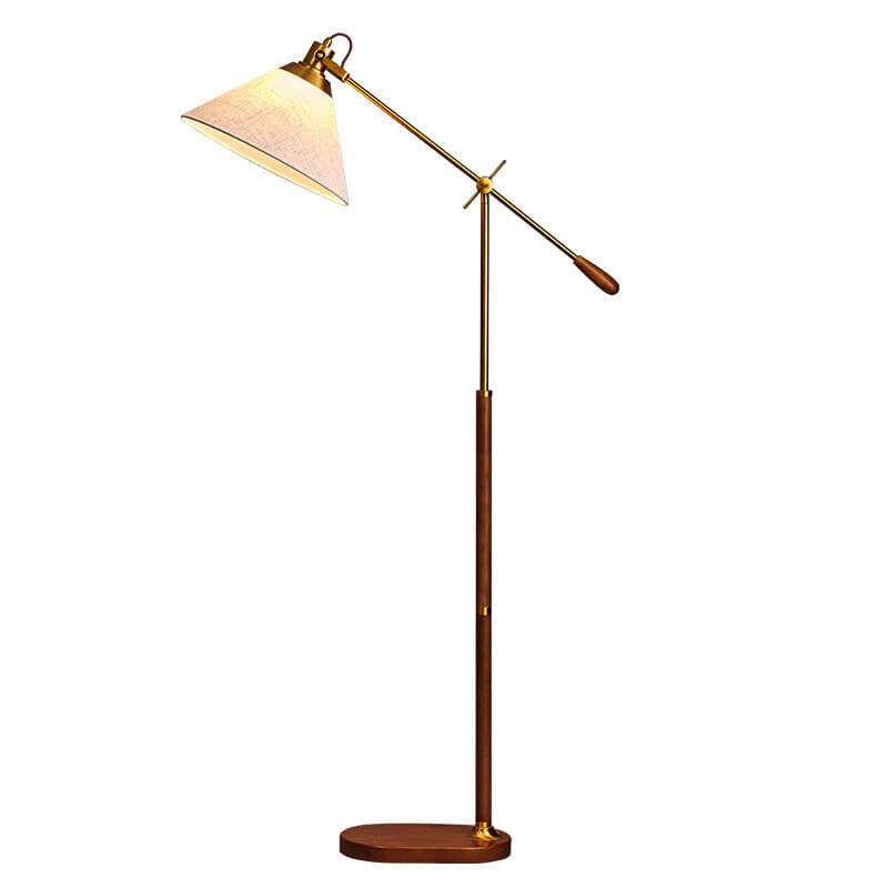 Vintage Black Walnut Floor Lamp